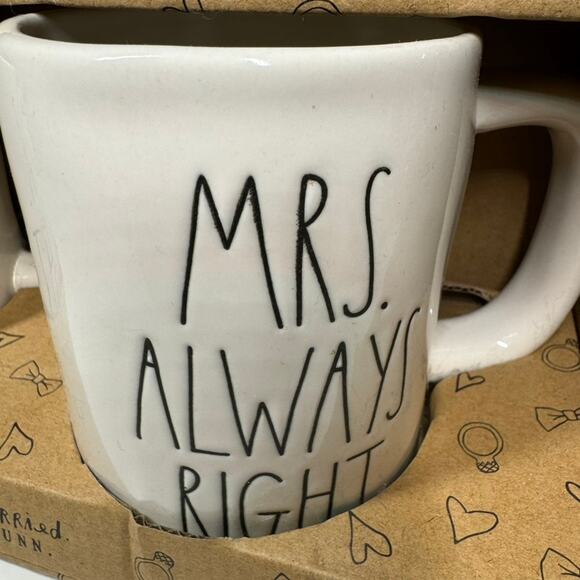 Rae Dunn Mr Right & Mrs Always Right Mug New in Box Wedding Gift - Picture 3 of 5